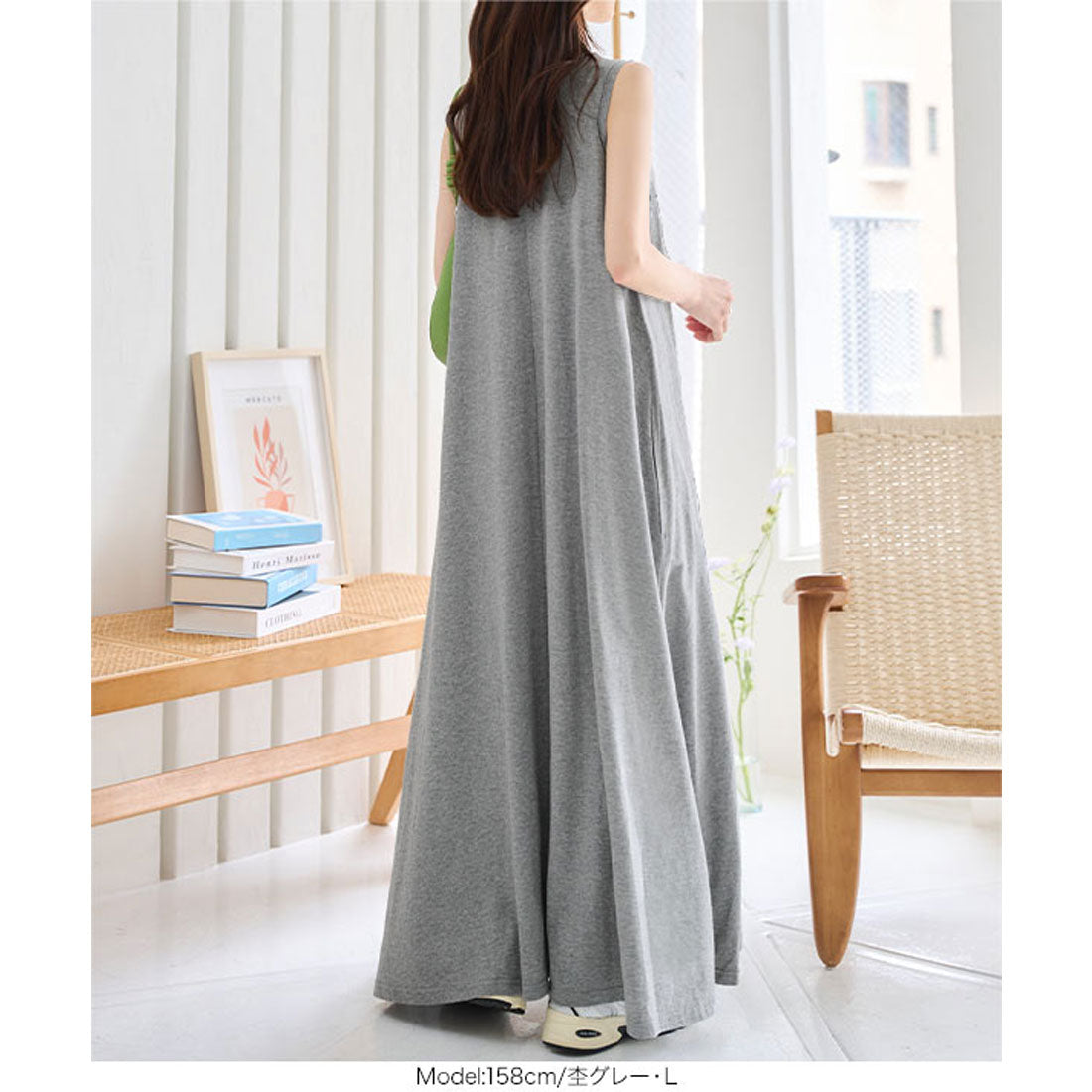 コウベレタス KOBE LETTUCE [ M L 汗じみ防止＆UVカット ] カップ付きノースリーブワンピース [E3519] （ダークカーキ） ダークカーキ