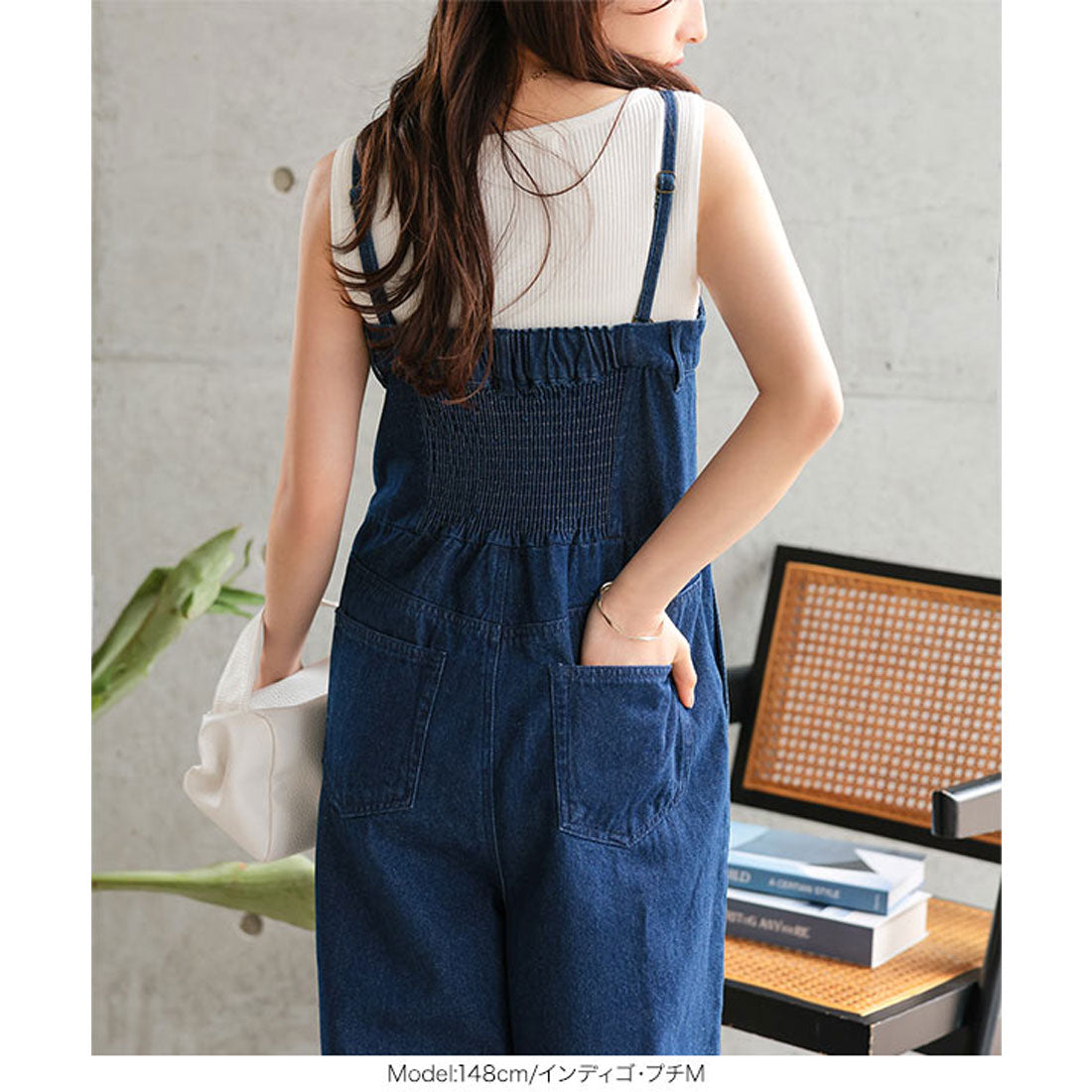 コウベレタス KOBE LETTUCE [ Petitle / プチレ ] キャミストラップビスチェ風デニムサロペット【プチ】 [E3508] （ブラック） ブラック