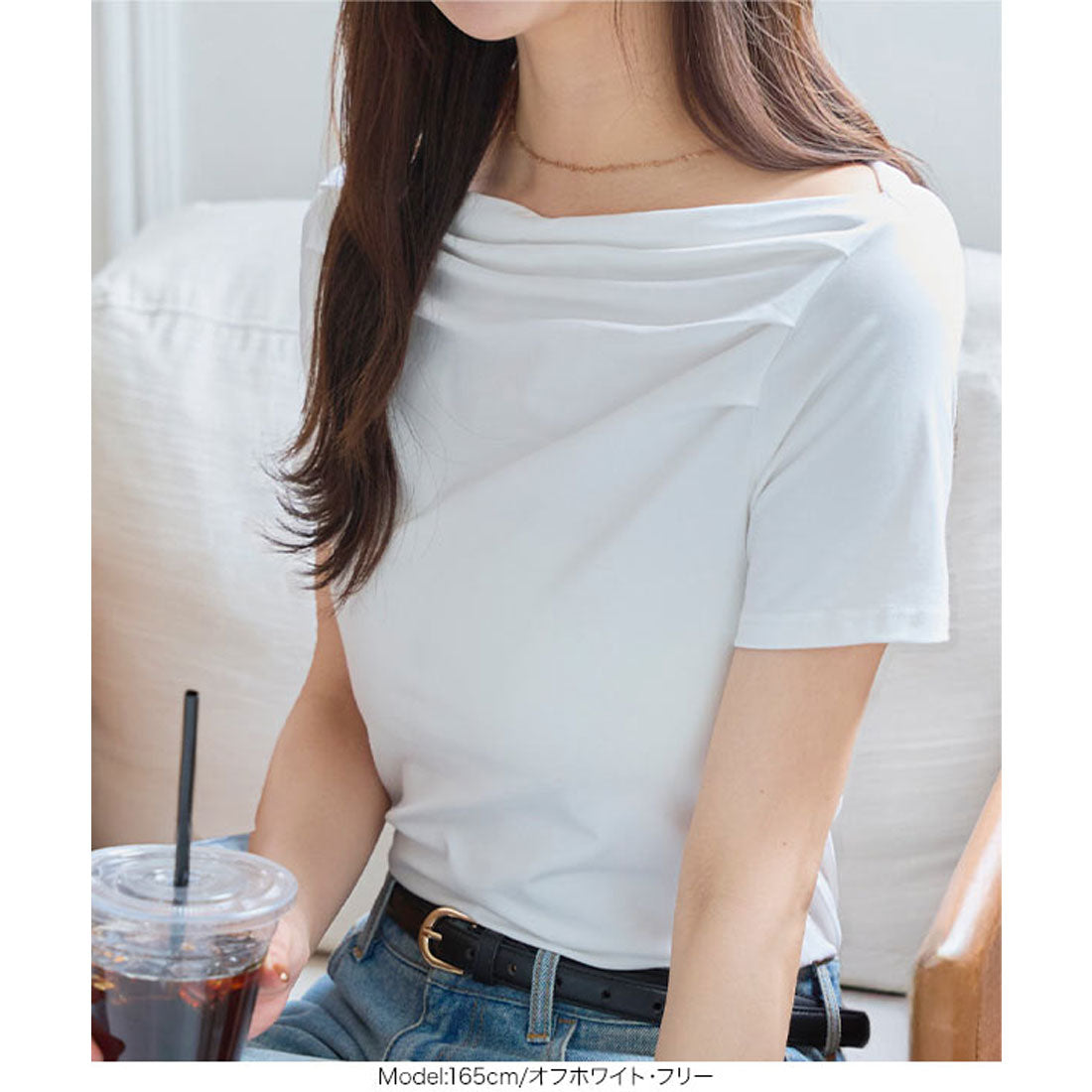 コウベレタス KOBE LETTUCE タックデザインオフショルダーTシャツ [C7591] （グレー） グレー