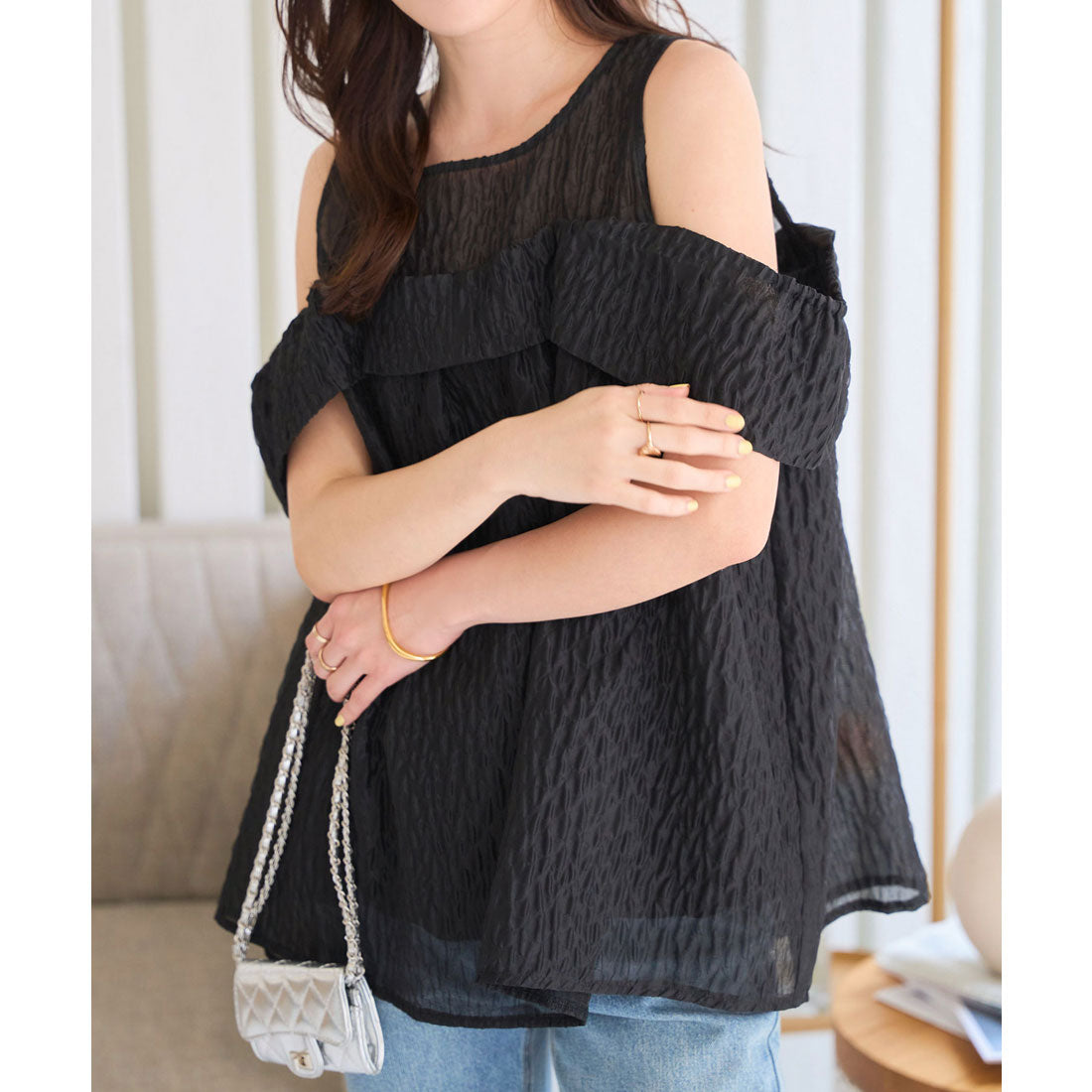 コウベレタス KOBE LETTUCE シアージャガードカットアウトトップス [C7544] （ブラック） ブラック
