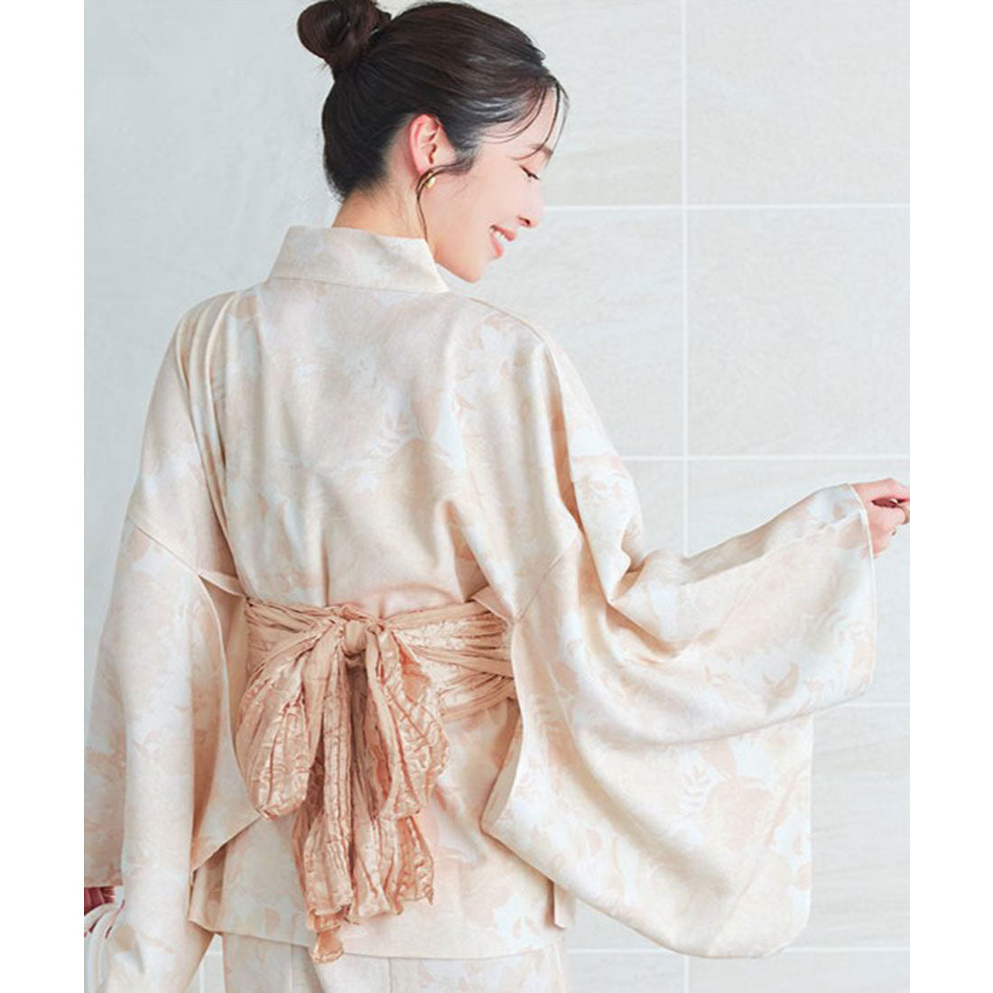 コウベレタス KOBE LETTUCE ワンピース浴衣セット【バックオープン】 [X47H] （Dぼかし花柄） Dぼかし花柄