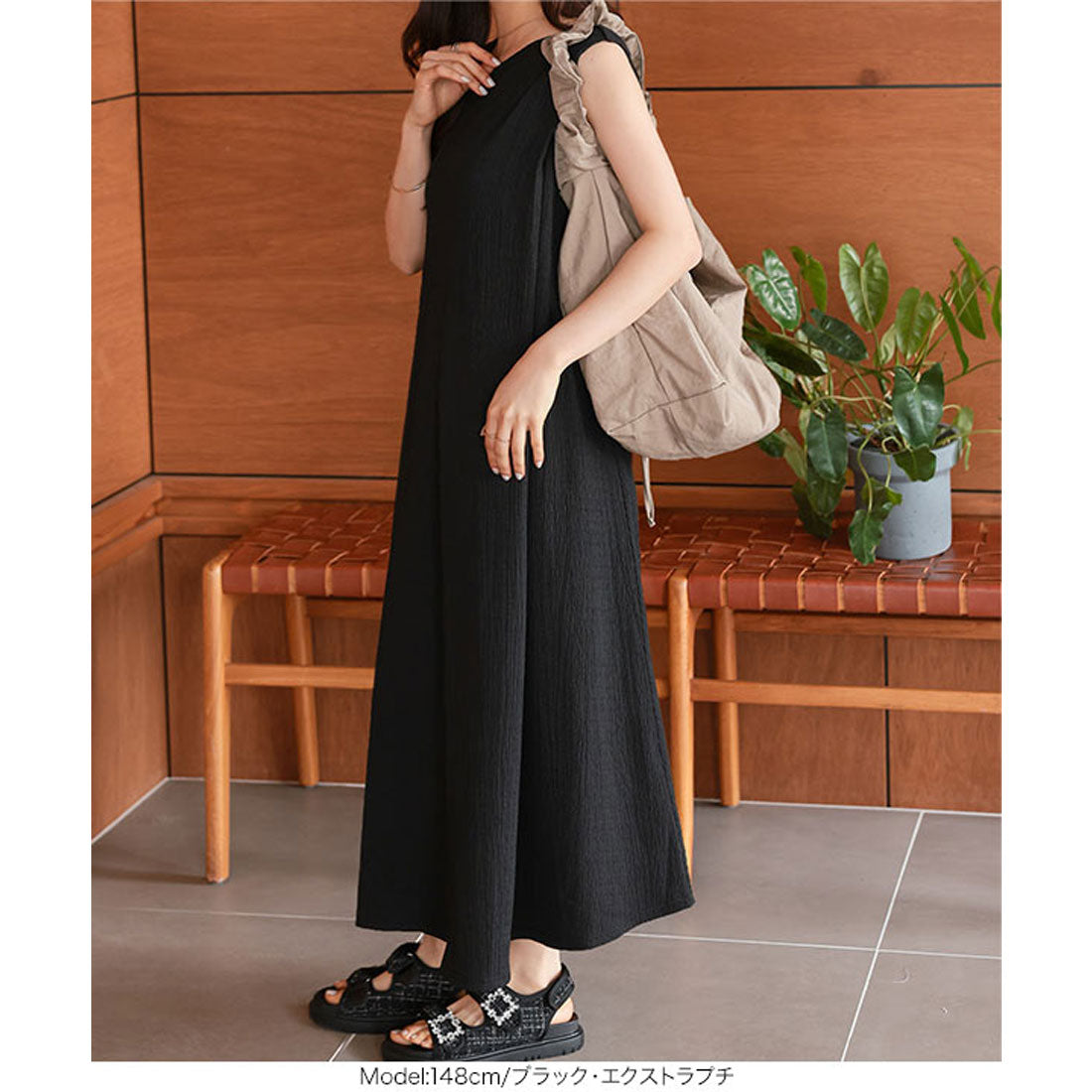 コウベレタス KOBE LETTUCE [ Petitle / プチレ ] リラックスワンピース【プチ】 [E3518] （ブラック） ブラック