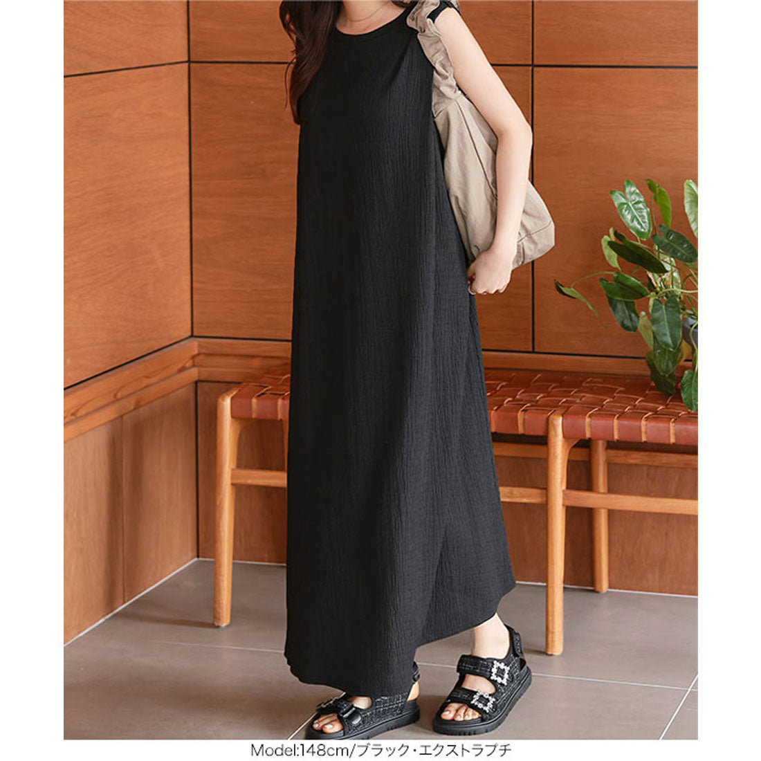 コウベレタス KOBE LETTUCE [ Petitle / プチレ ] リラックスワンピース【プチ】 [E3518] （ブラック） ブラック