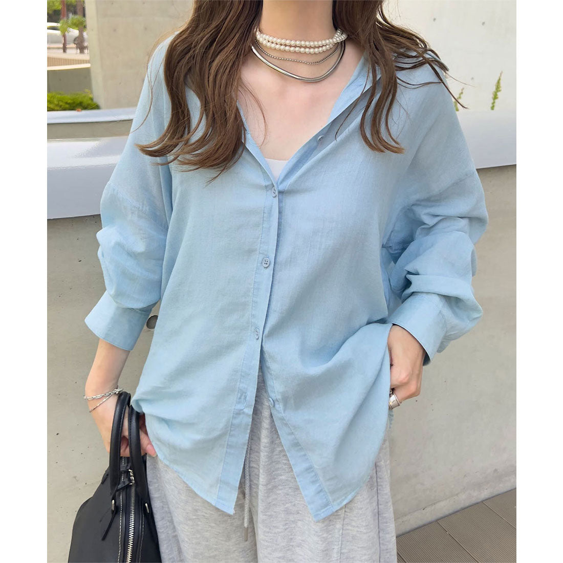 コウベレタス KOBE LETTUCE シアーデニムシャツ [C7603] （ライトブルー） ライトブルー