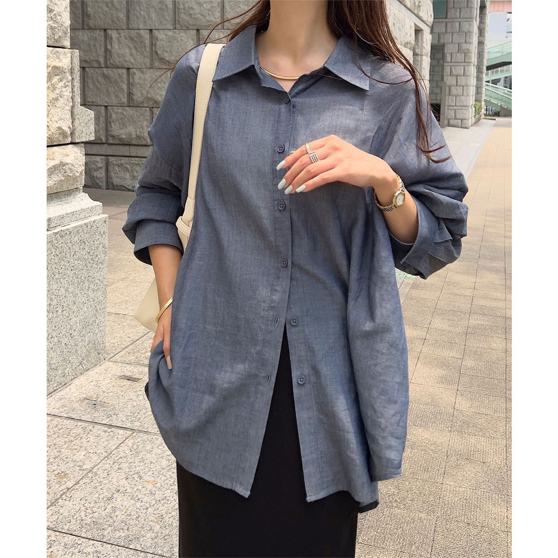 コウベレタス KOBE LETTUCE シアーデニムシャツ [C7603] （ブルー） ブルー