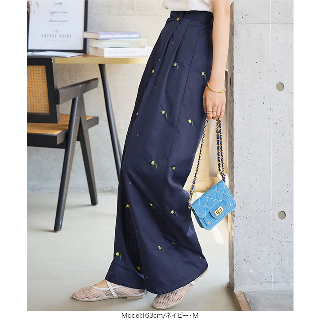 コウベレタス KOBE LETTUCE 刺繍ワイドパンツ [M4253] （グレー） グレー