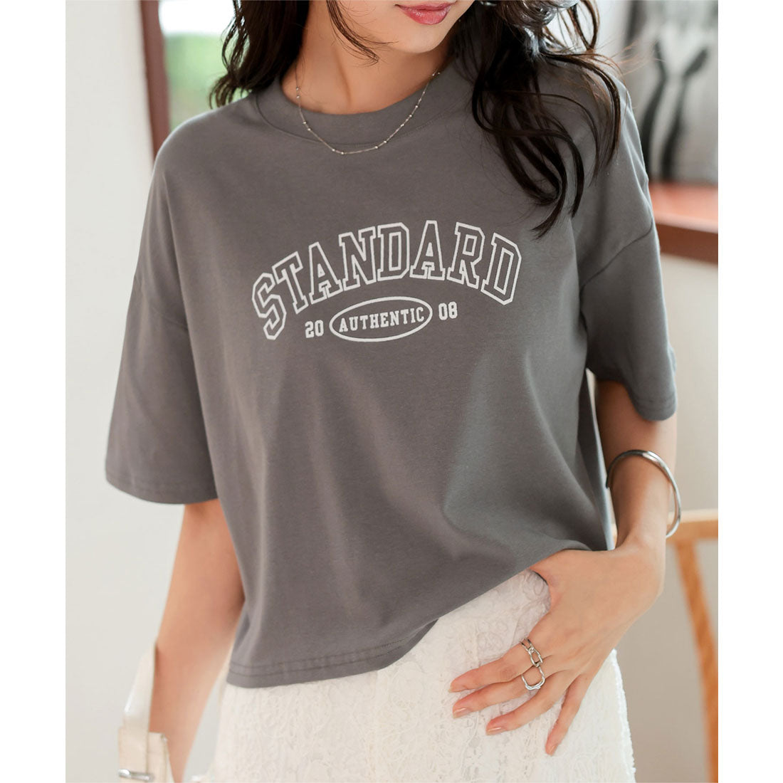 コウベレタス KOBE LETTUCE ロゴプリントボックスTシャツ [C7632] （チャコール） チャコール