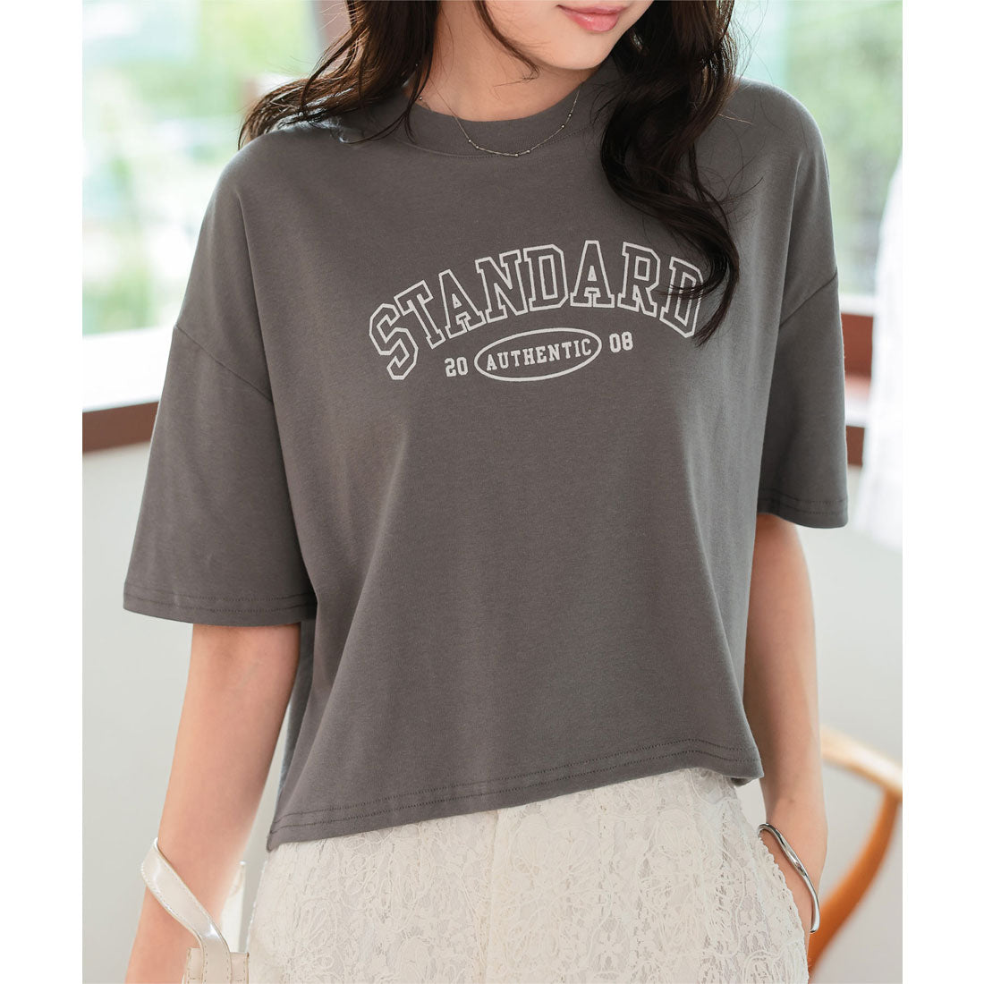 コウベレタス KOBE LETTUCE ロゴプリントボックスTシャツ [C7632] （チャコール） チャコール