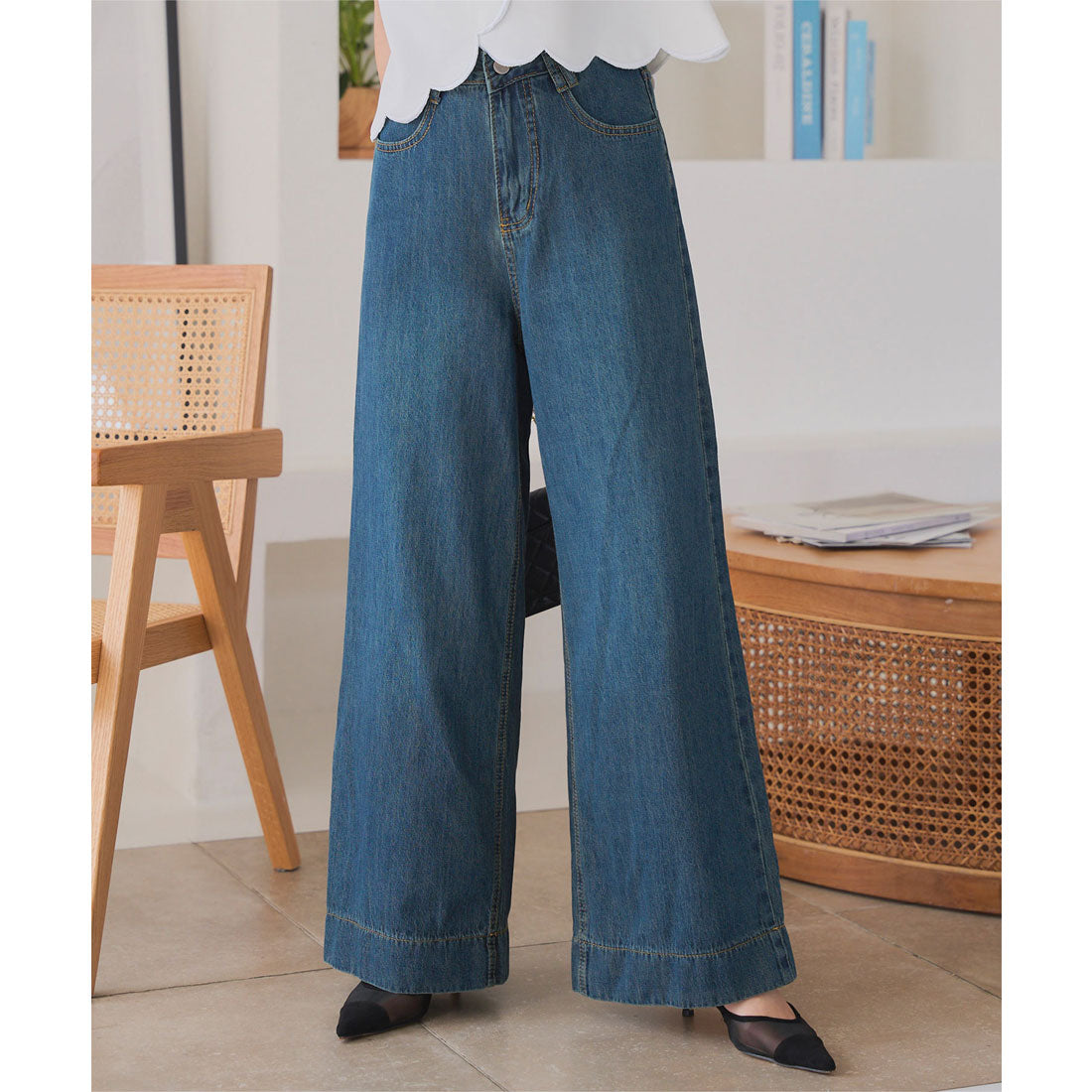 コウベレタス KOBE LETTUCE バギーデニムパンツ [M4268] （ブルー） ブルー