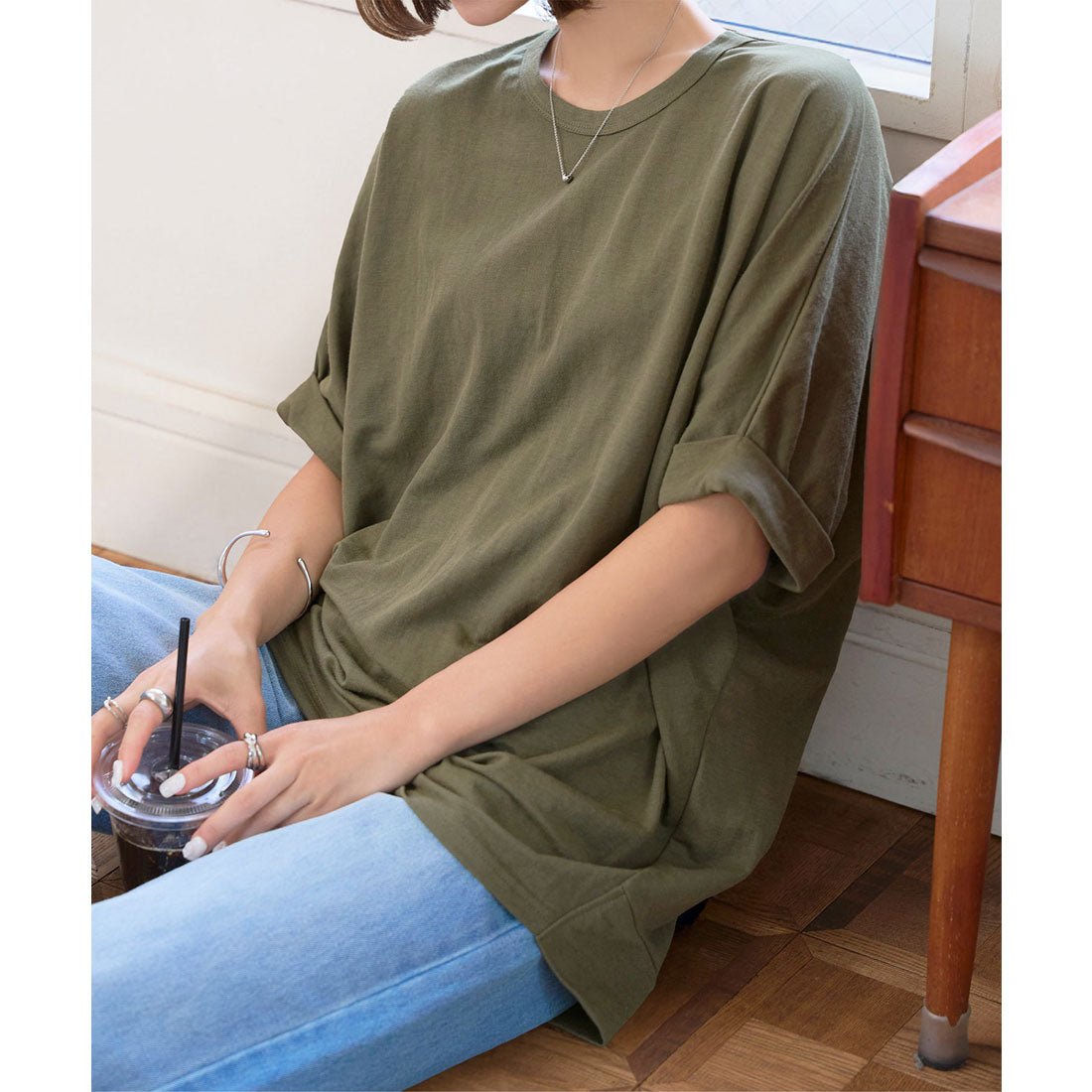 コウベレタス KOBE LETTUCE 接触冷感チュニックTシャツ [C7662] （カーキ） カーキ