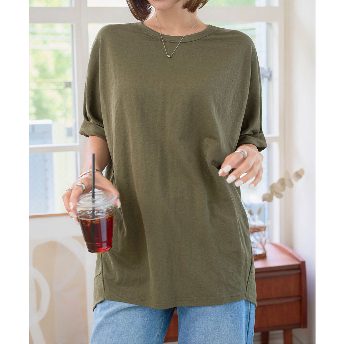 コウベレタス KOBE LETTUCE 接触冷感チュニックTシャツ [C7662] （カーキ） カーキ