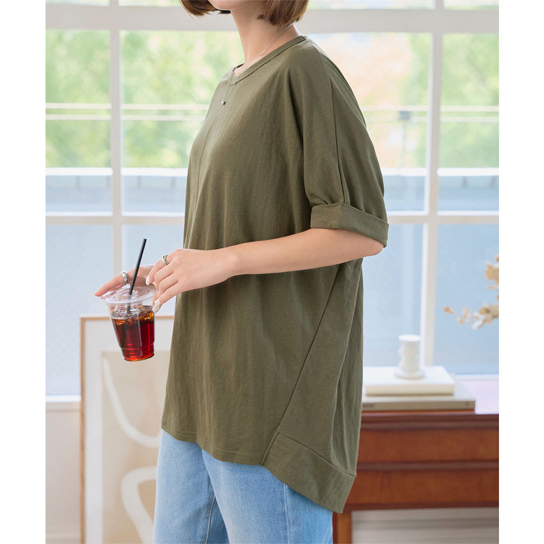コウベレタス KOBE LETTUCE 接触冷感チュニックTシャツ [C7662] （カーキ） カーキ