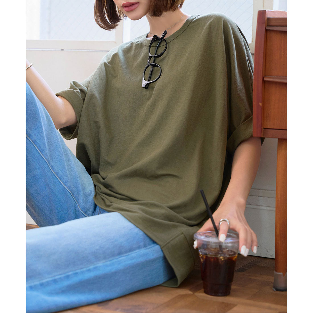 コウベレタス KOBE LETTUCE 接触冷感チュニックTシャツ [C7662] （カーキ） カーキ