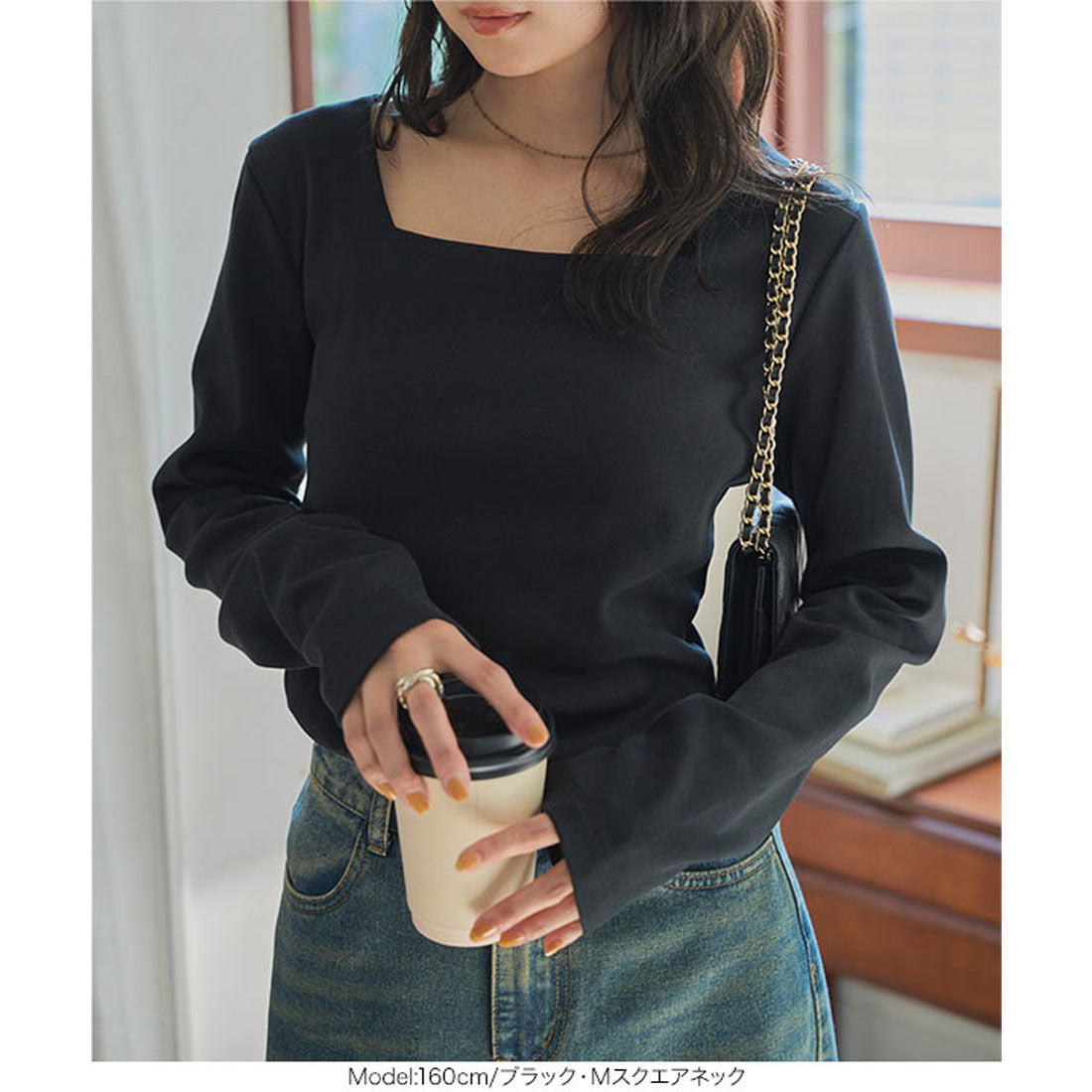 コウベレタス KOBE LETTUCE 深開きスクエア Uネック 長袖Tシャツ【スクエアネック】[ M L XL 選べるタイプ ]  [C7665] （オフホワイト） オフホワイト