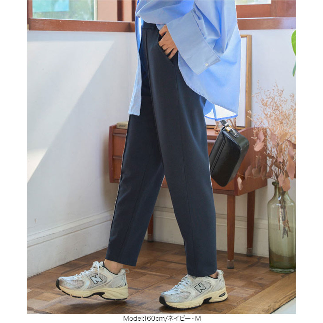 コウベレタス KOBE LETTUCE 美脚ポンチテーパードパンツ【プチ】[選べるサイズ] [M4277] （ネイビー） ネイビー