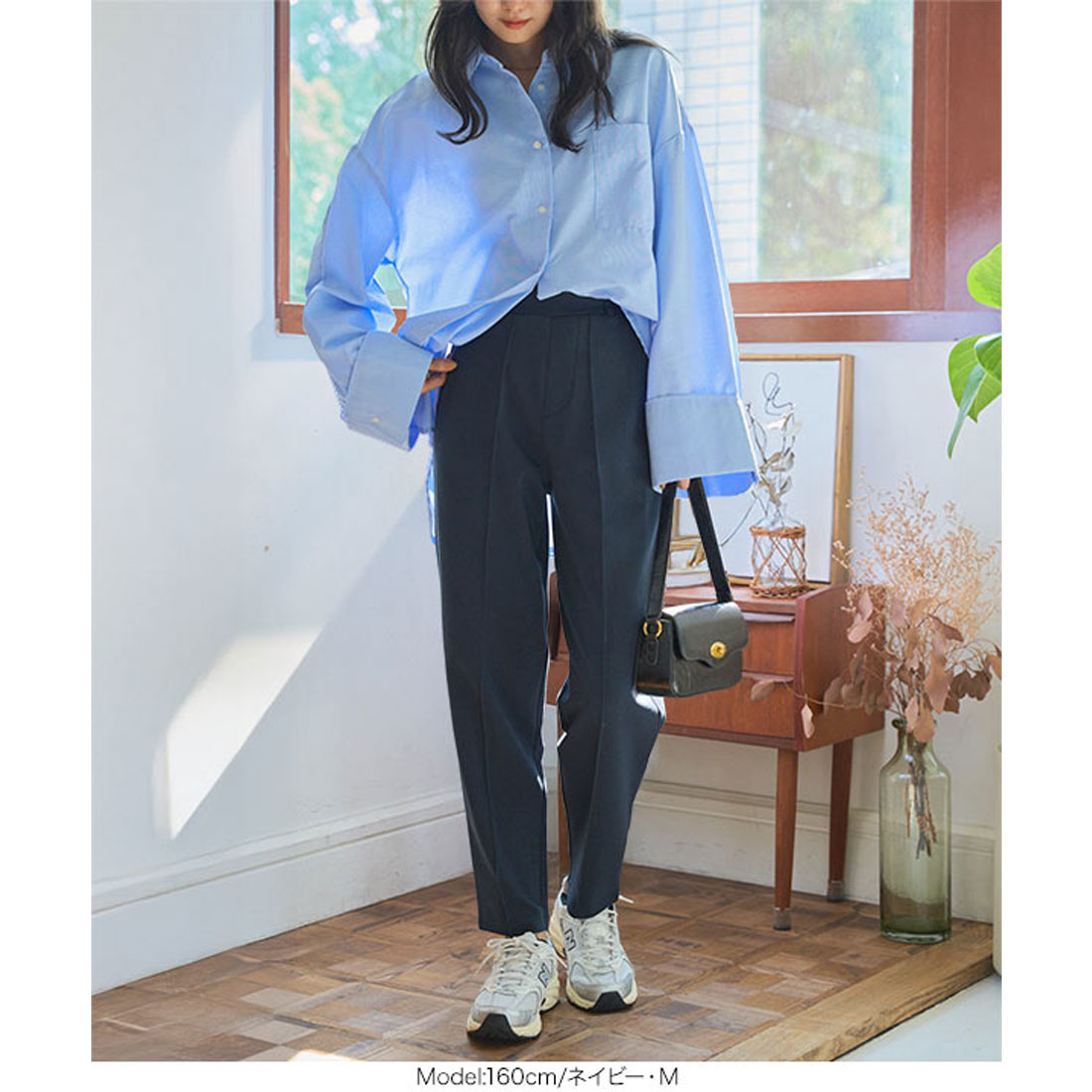 コウベレタス KOBE LETTUCE 美脚ポンチテーパードパンツ【プチ】[選べるサイズ] [M4277] （ネイビー） ネイビー