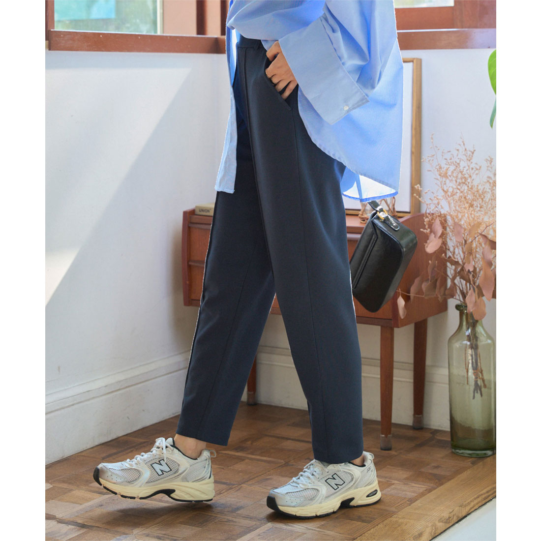 コウベレタス KOBE LETTUCE 美脚ポンチテーパードパンツ[選べるサイズ] [M4277] （ネイビー） ネイビー