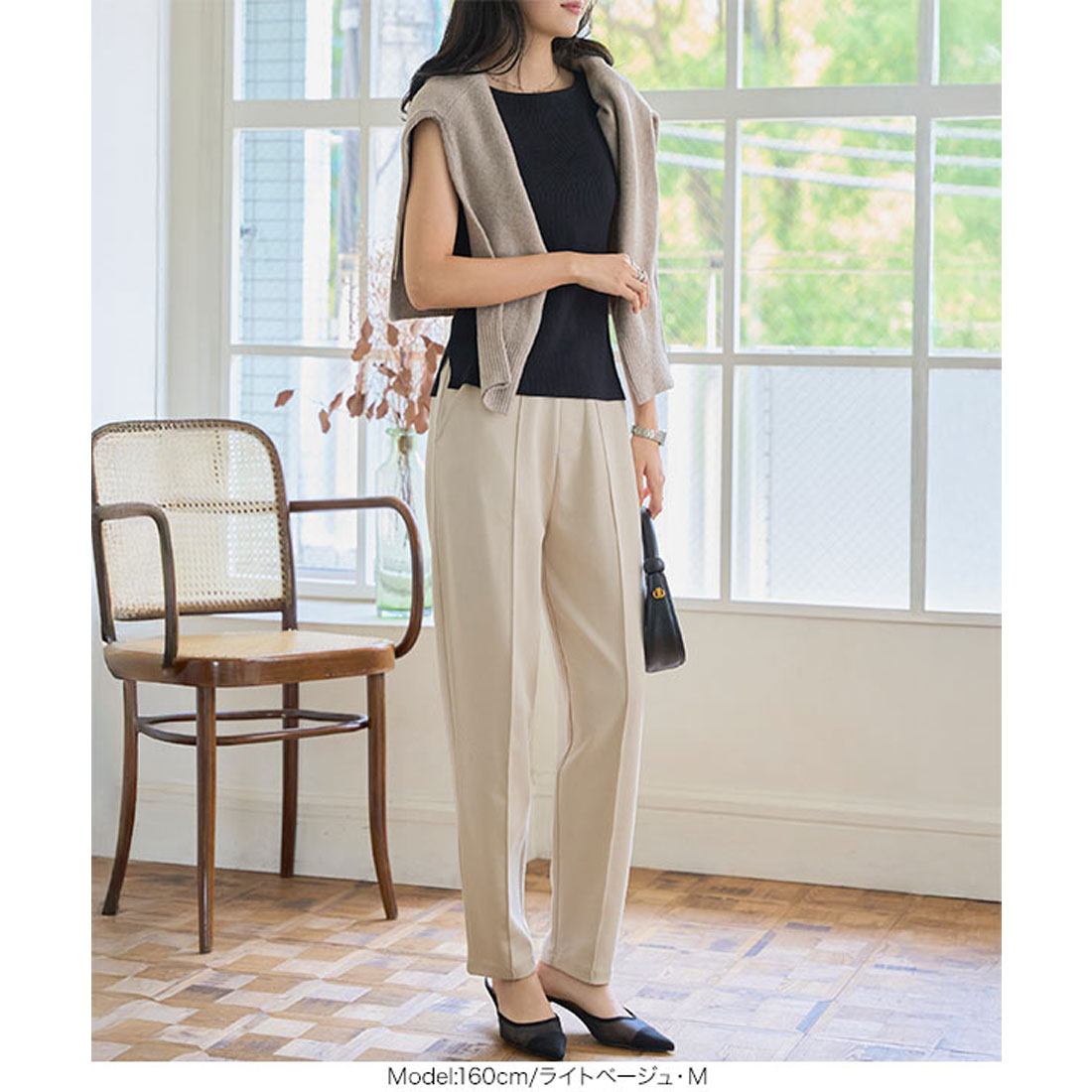 コウベレタス KOBE LETTUCE 美脚ポンチテーパードパンツ[選べるサイズ] [M4277] （ネイビー） ネイビー