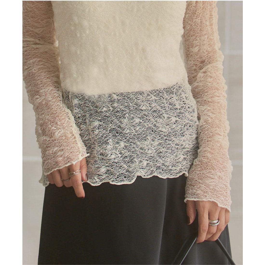 コウベレタス KOBE LETTUCE ぽこぽこシアートップス [C7689] （アイボリー） アイボリー