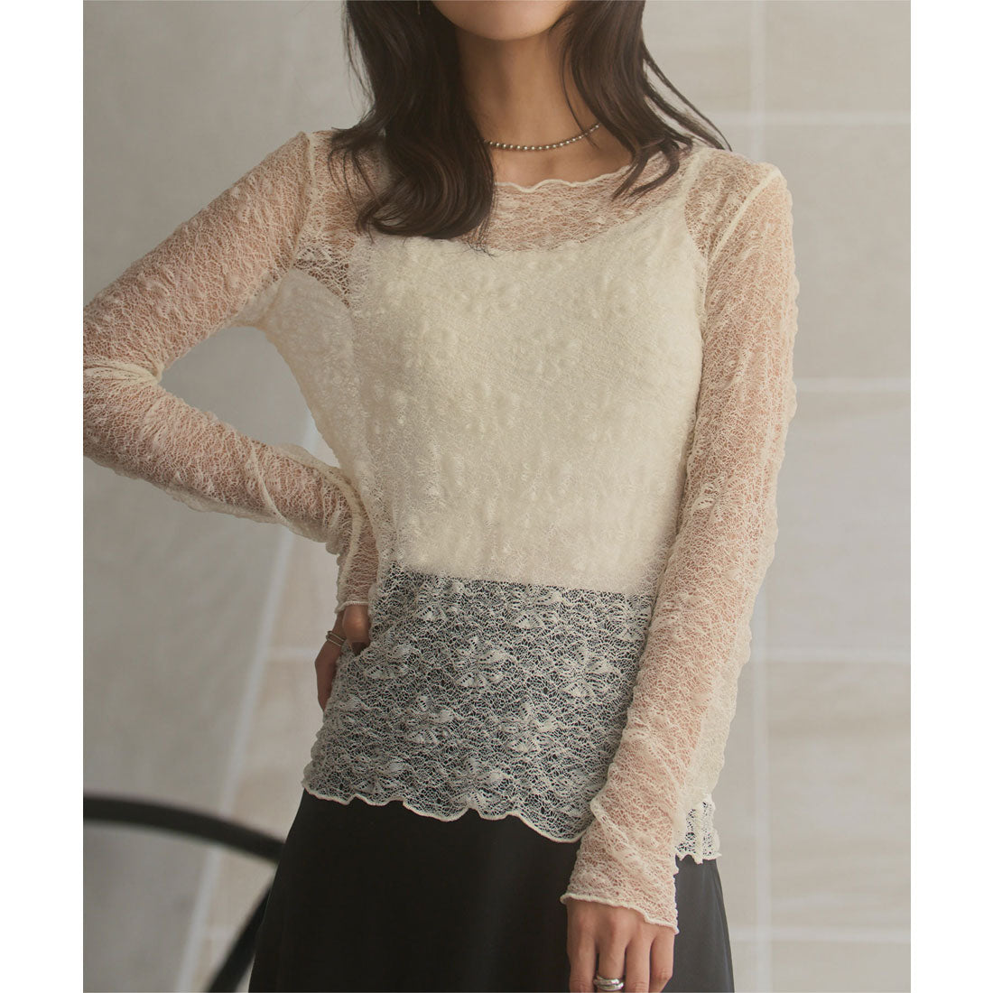 コウベレタス KOBE LETTUCE ぽこぽこシアートップス [C7689] （アイボリー） アイボリー