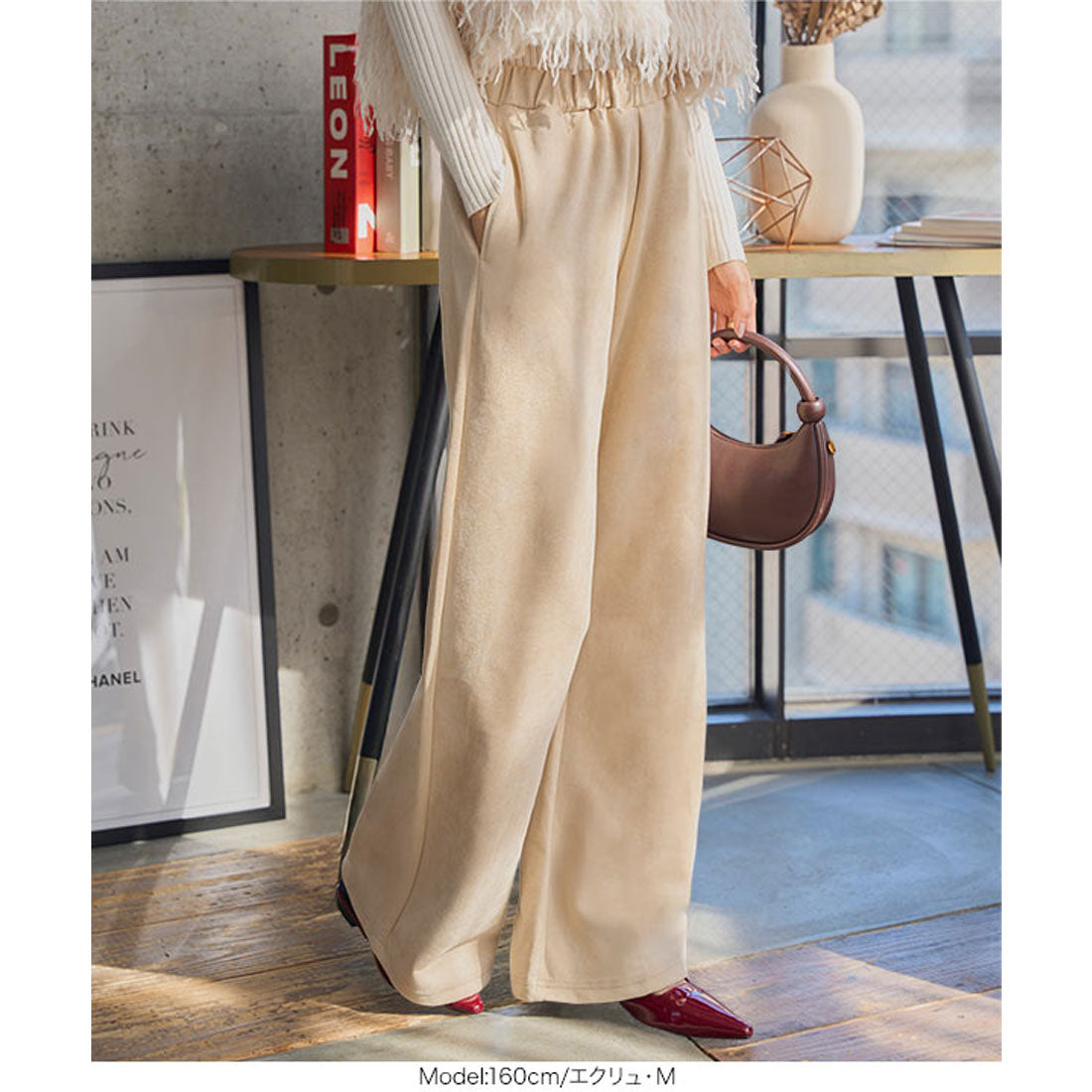 コウベレタス KOBE LETTUCE 錯覚美脚ポンチスエードパンツ【エクストラプチ】[選べる3サイズ] [M4292] （グレー） グレー