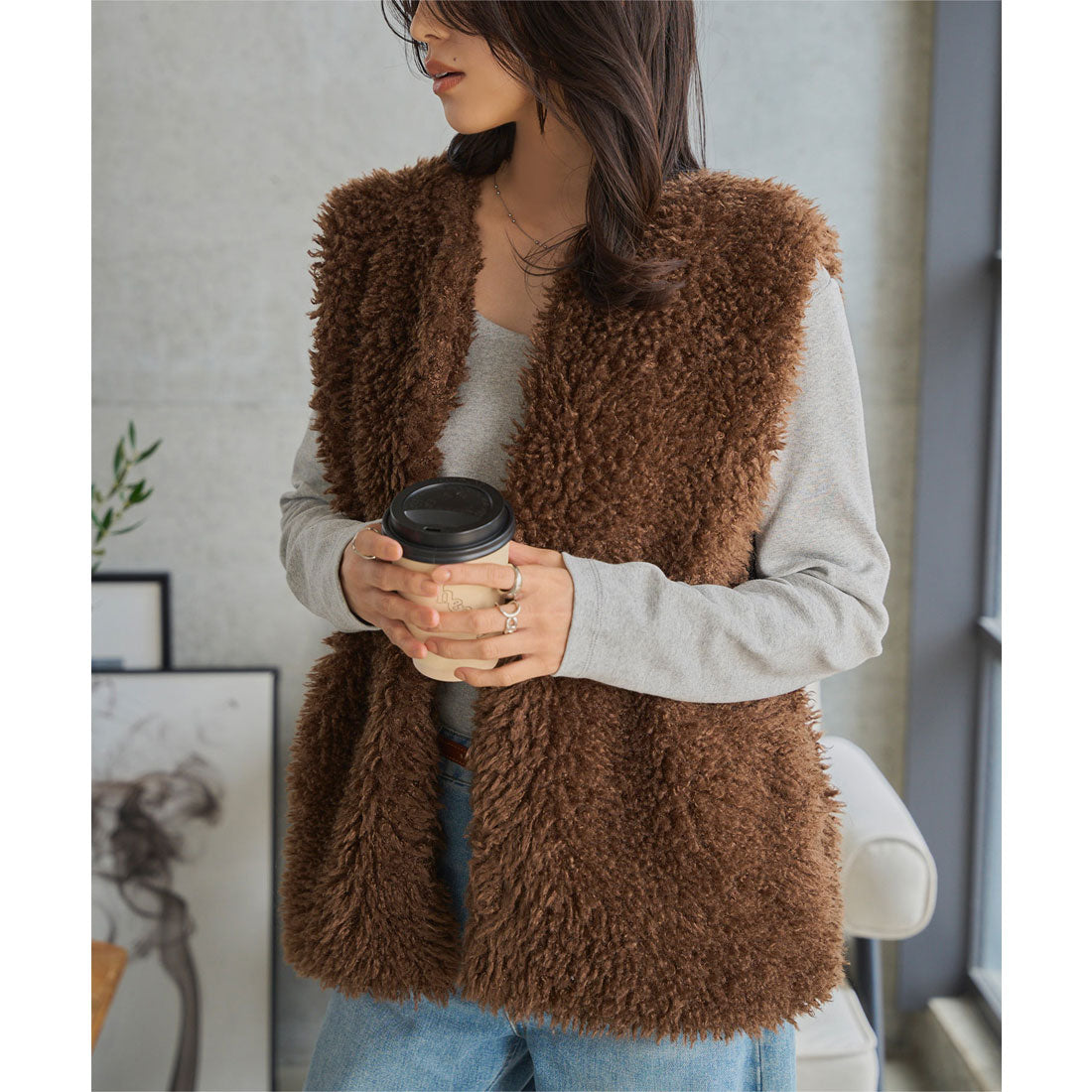 コウベレタス KOBE LETTUCE ボリュームファーベスト【ミディ】 [K1396] （ブラウン） ブラウン