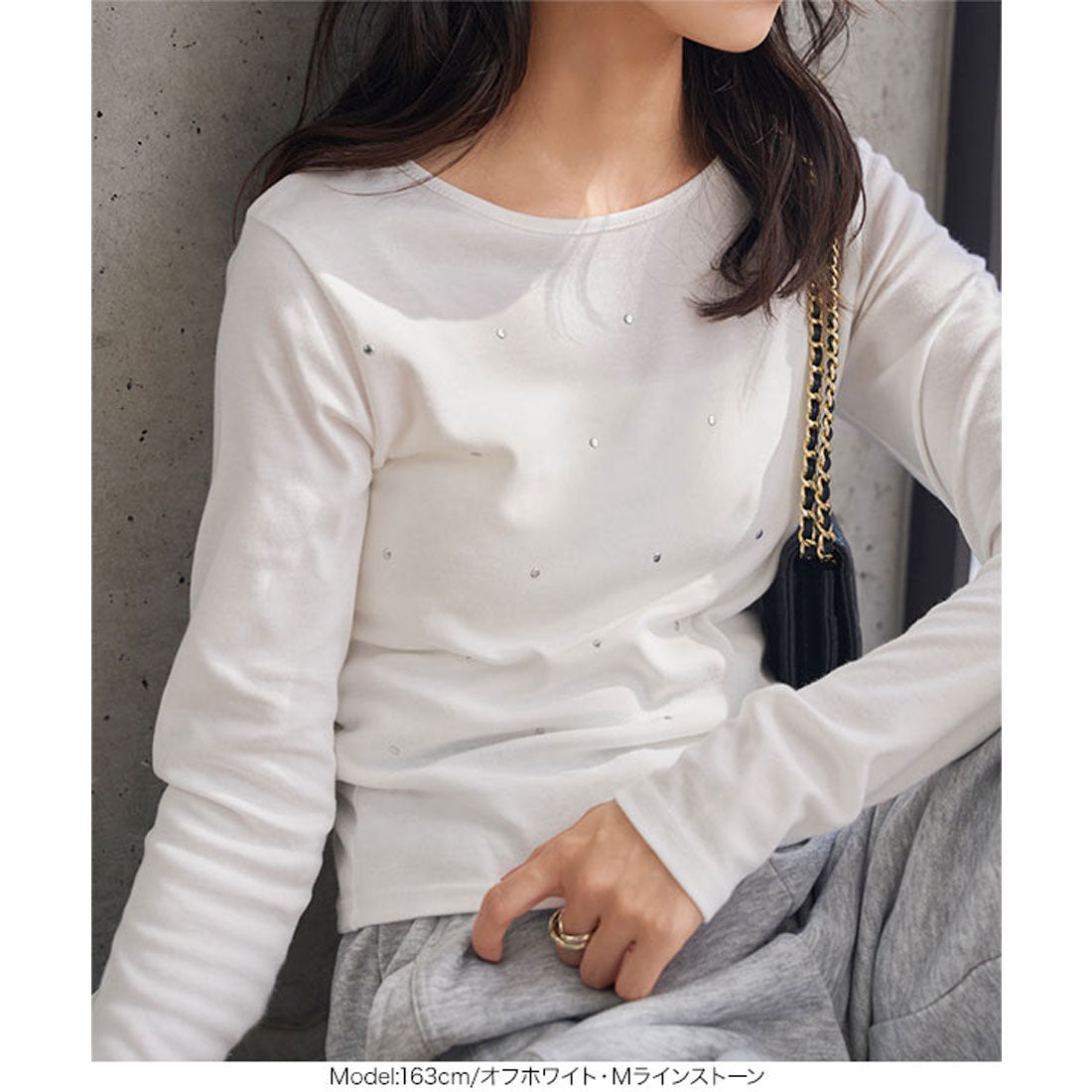 コウベレタス KOBE LETTUCE スムースロンT【ラインストーン】 [C7670] （エクリュ） エクリュ