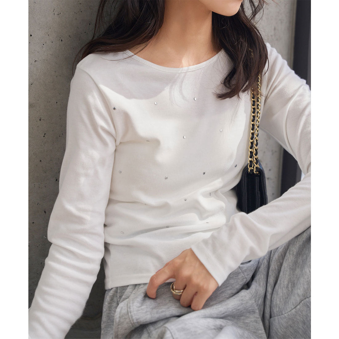 コウベレタス KOBE LETTUCE スムースロンT【ラインストーン】 [C7670] （オフホワイト） オフホワイト