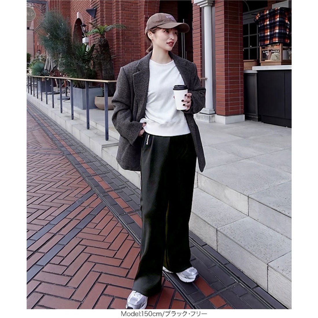 コウベレタス KOBE LETTUCE [ yuri.さんコラボ ]ミンク風裏起毛刺繍入りリブスウェットパンツ [M4259] （グレー） グレー