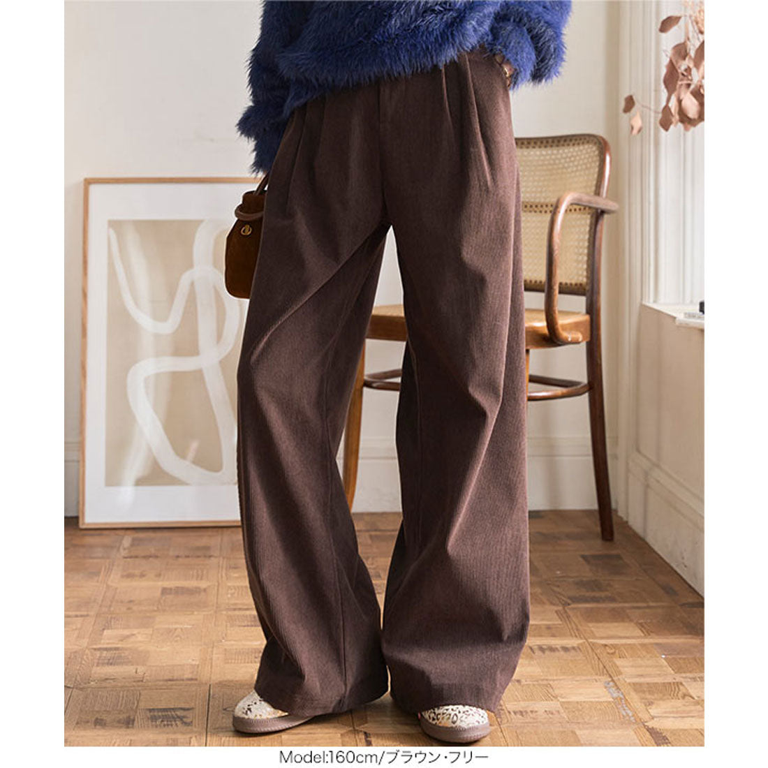 コウベレタス KOBE LETTUCE コーデュロイタックワイドパンツ [M4346] （アイボリー） アイボリー