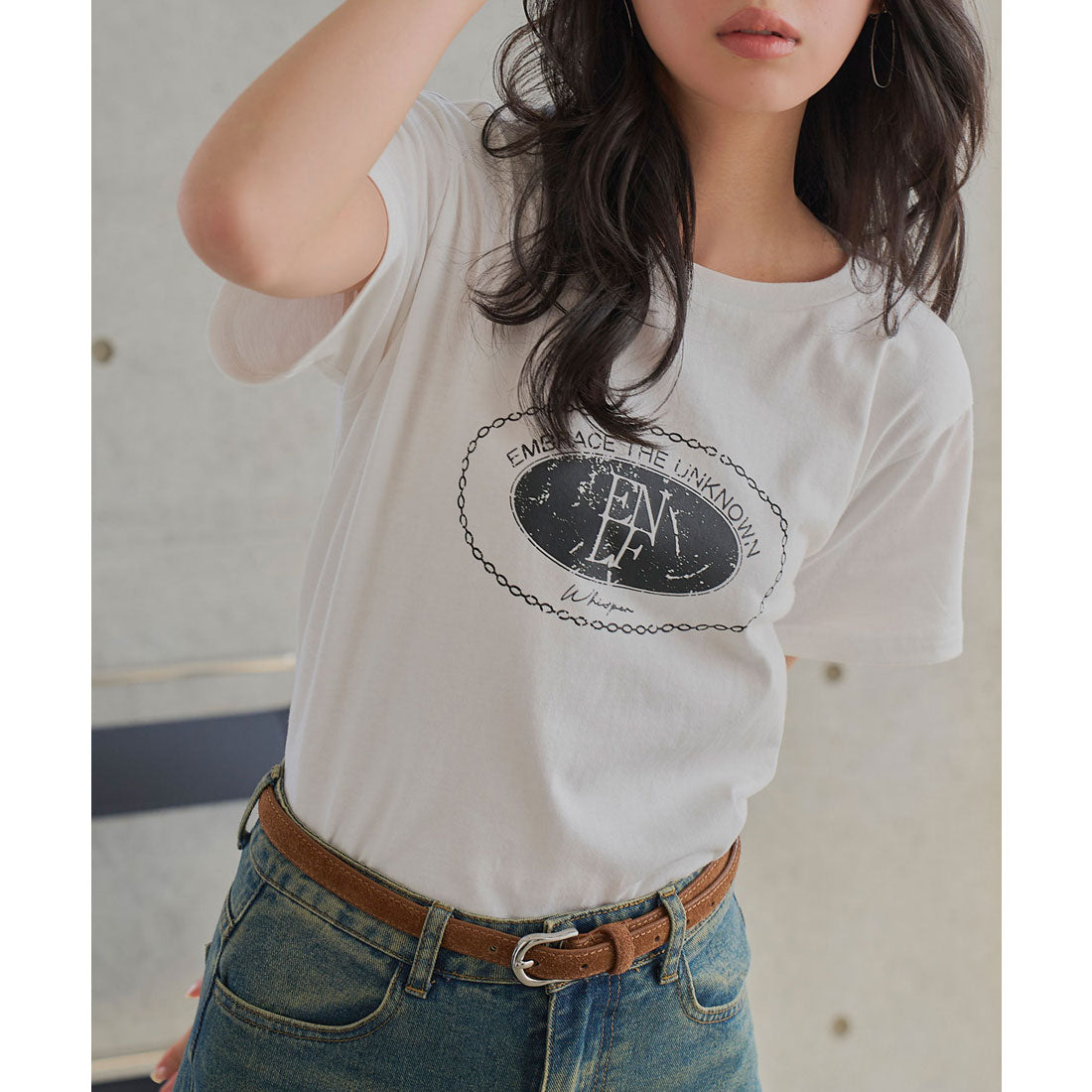 コウベレタス KOBE LETTUCE かすれプリントTシャツ [C7855] （オフホワイト） オフホワイト