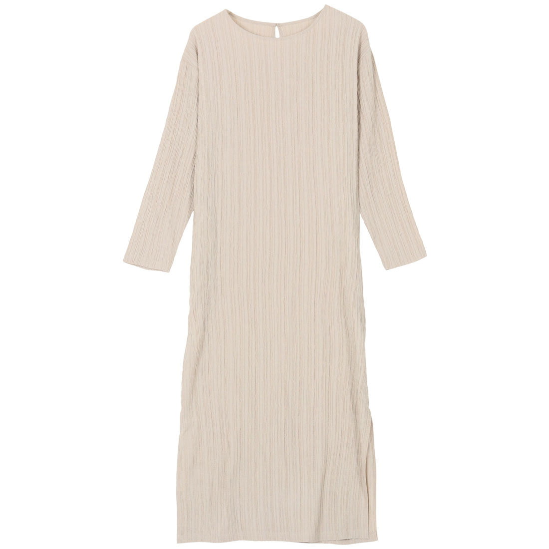 KOBE LETTUCE KOBE LETTUCE Dobby Stripe Side Slit I-Line Dress [E2727]
