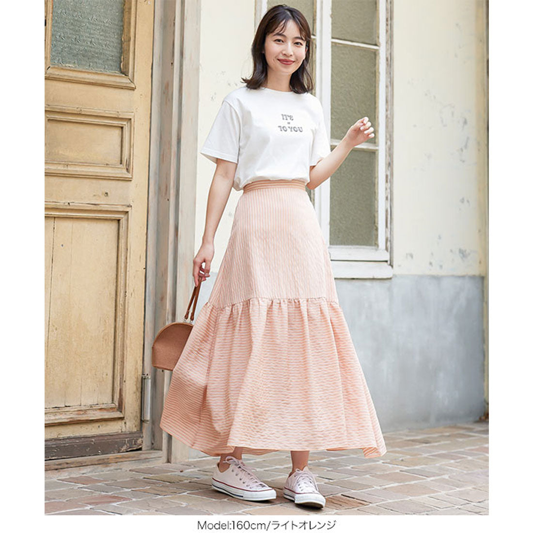 コウベレタス KOBE LETTUCE シアーストライプティアードスカート [M3355]