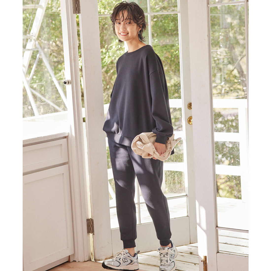 コウベレタス KOBE LETTUCE 【ぬく盛り】 [裏起毛]まるで着る毛布！ジョガーパンツ [M3436] （ブラック） ブラック