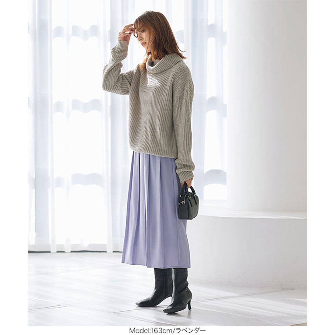 コウベレタス KOBE LETTUCE ワイドプリーツスカート [M3546] （ベージュ） ベージュ