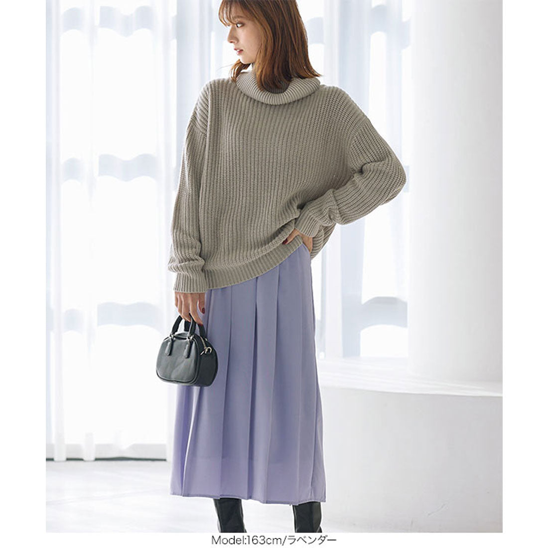 コウベレタス KOBE LETTUCE ワイドプリーツスカート [M3546] （ベージュ） ベージュ