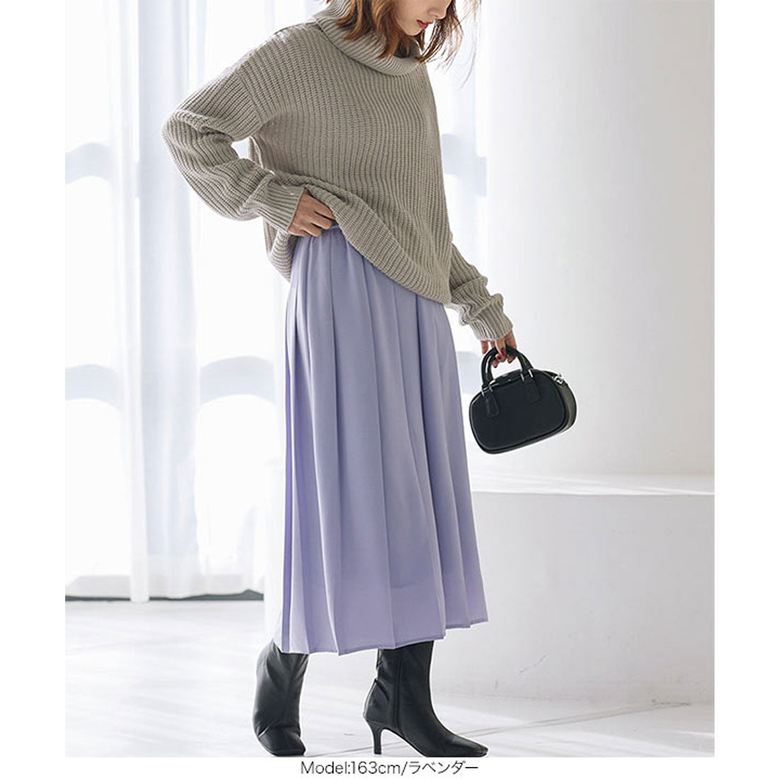 コウベレタス KOBE LETTUCE ワイドプリーツスカート [M3546] （ベージュ） ベージュ