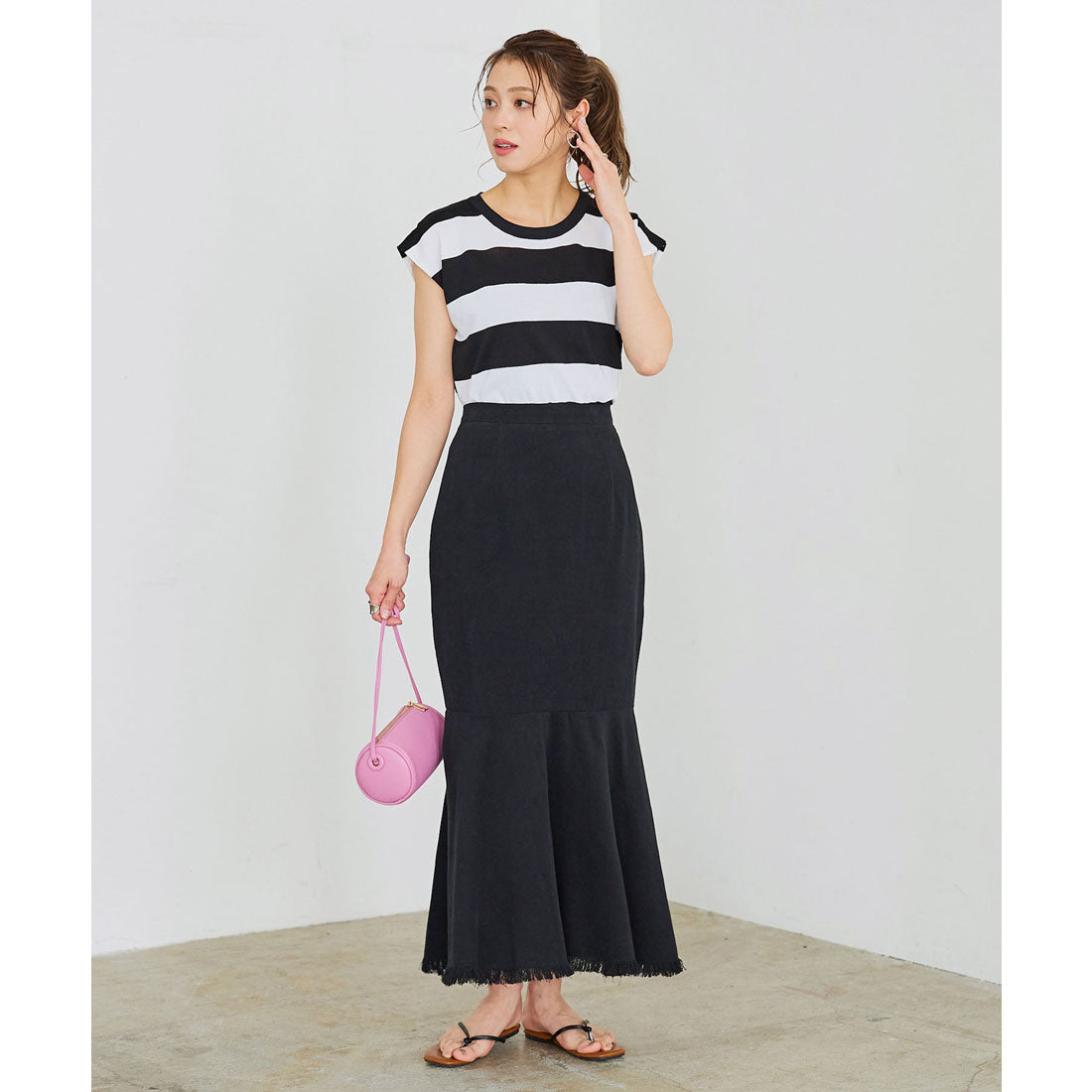 コウベレタス KOBE LETTUCE 裾フリンジツイルマーメイドスカート [M3589]