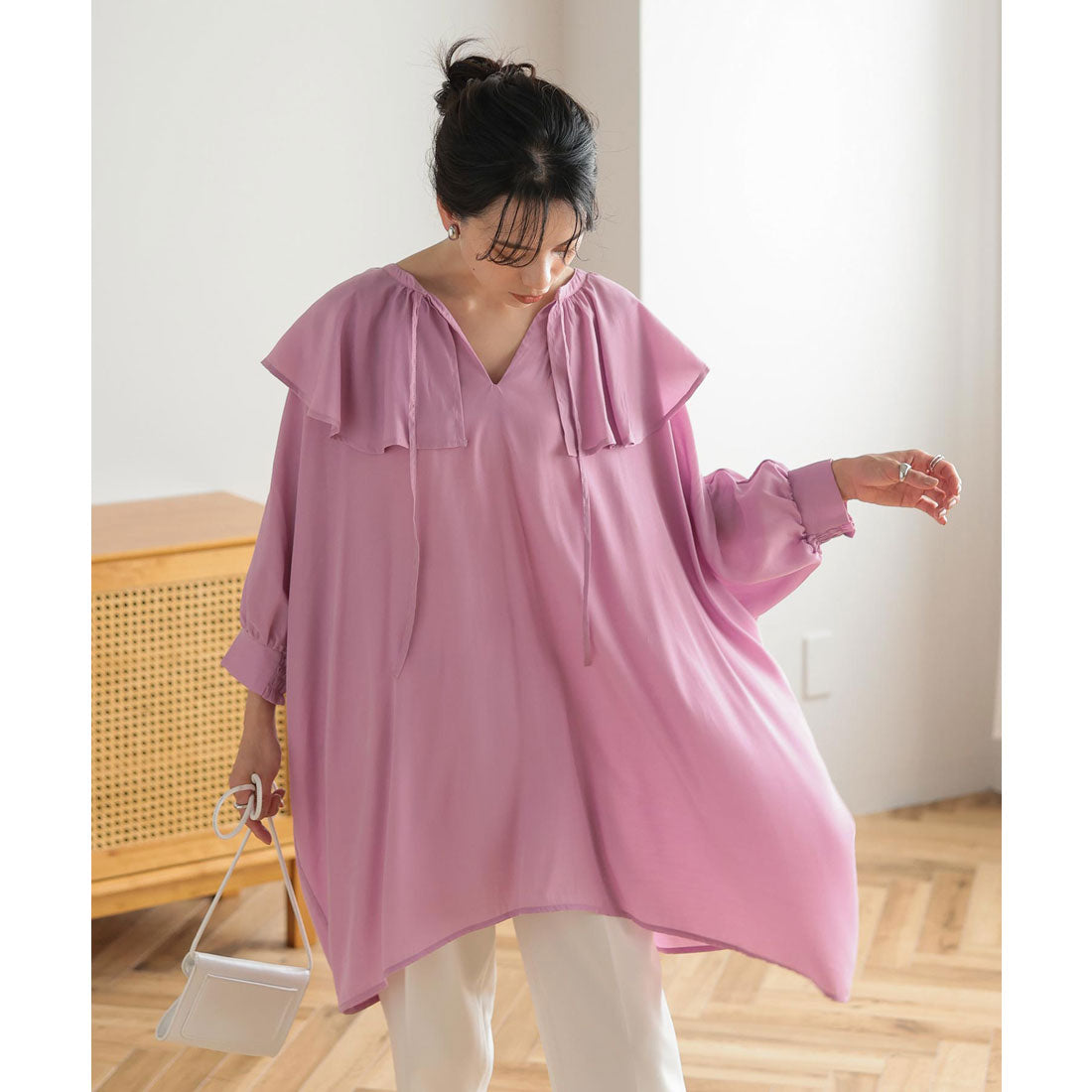 KOBE LETTUCE KOBE LETTUCE Big Color Loose Tunic Blouse [C6275]