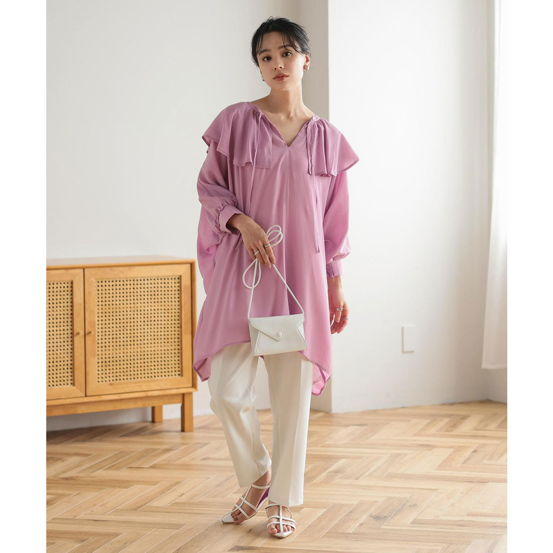 KOBE LETTUCE KOBE LETTUCE Big Color Loose Tunic Blouse [C6275]
