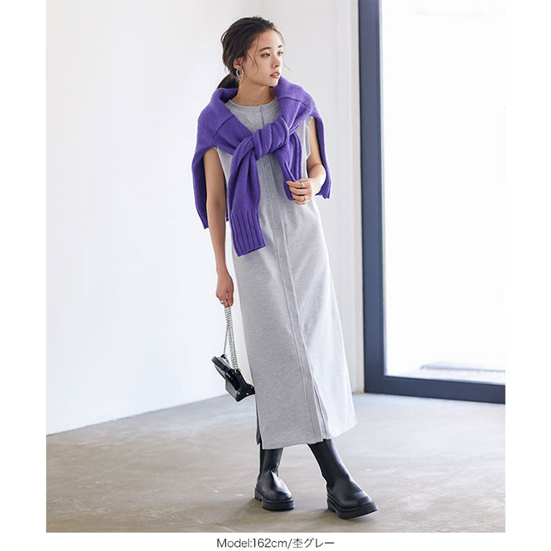 コウベレタス KOBE LETTUCE 前後2wayスウェットジレワンピース [E3145]