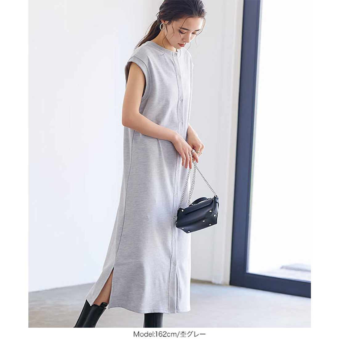 コウベレタス KOBE LETTUCE 前後2wayスウェットジレワンピース [E3145]