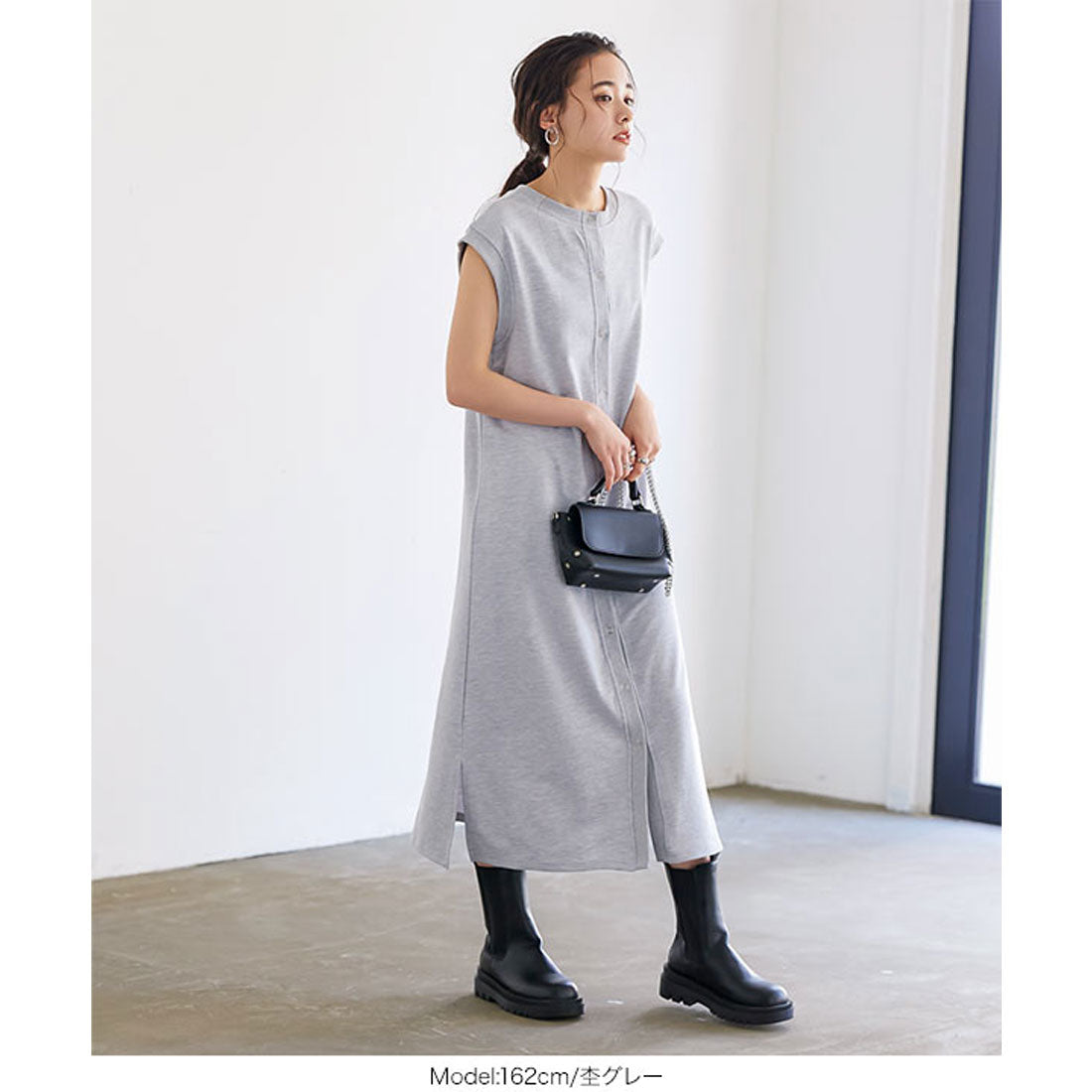 コウベレタス KOBE LETTUCE 前後2wayスウェットジレワンピース [E3145]