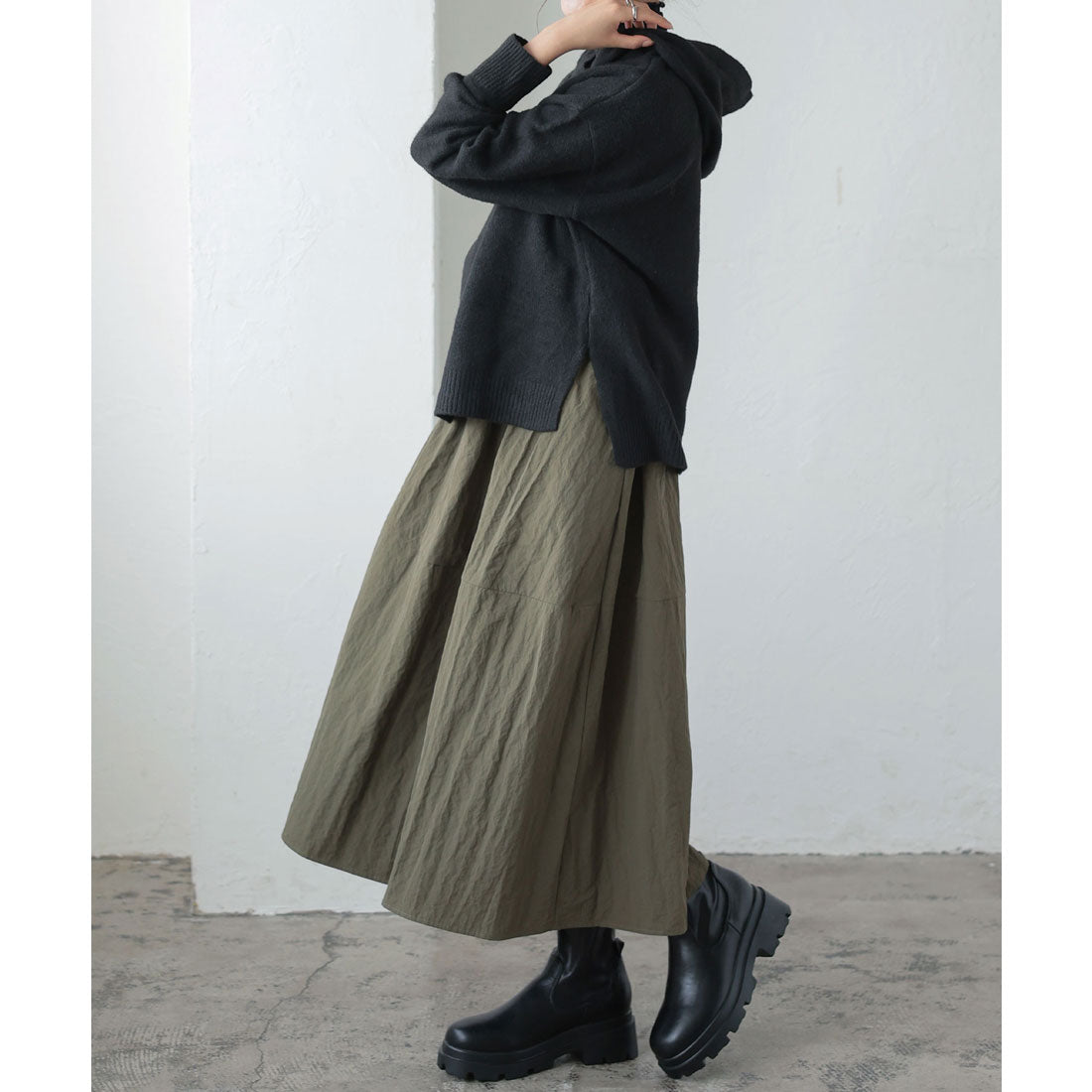 KOBE LETTUCE Washable Yak-style Hoodie Knit Top [C6302]