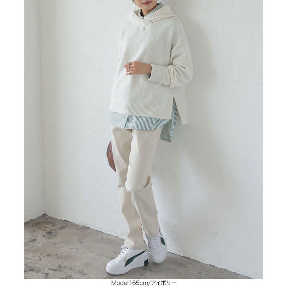 KOBE LETTUCE Washable Yak-style Hoodie Knit Top [C6302]