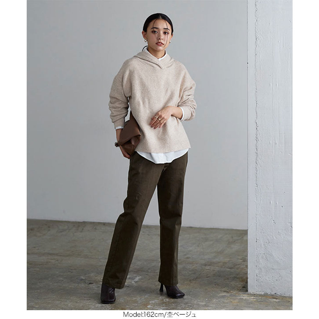KOBE LETTUCE Washable Yak-style Hoodie Knit Top [C6302]
