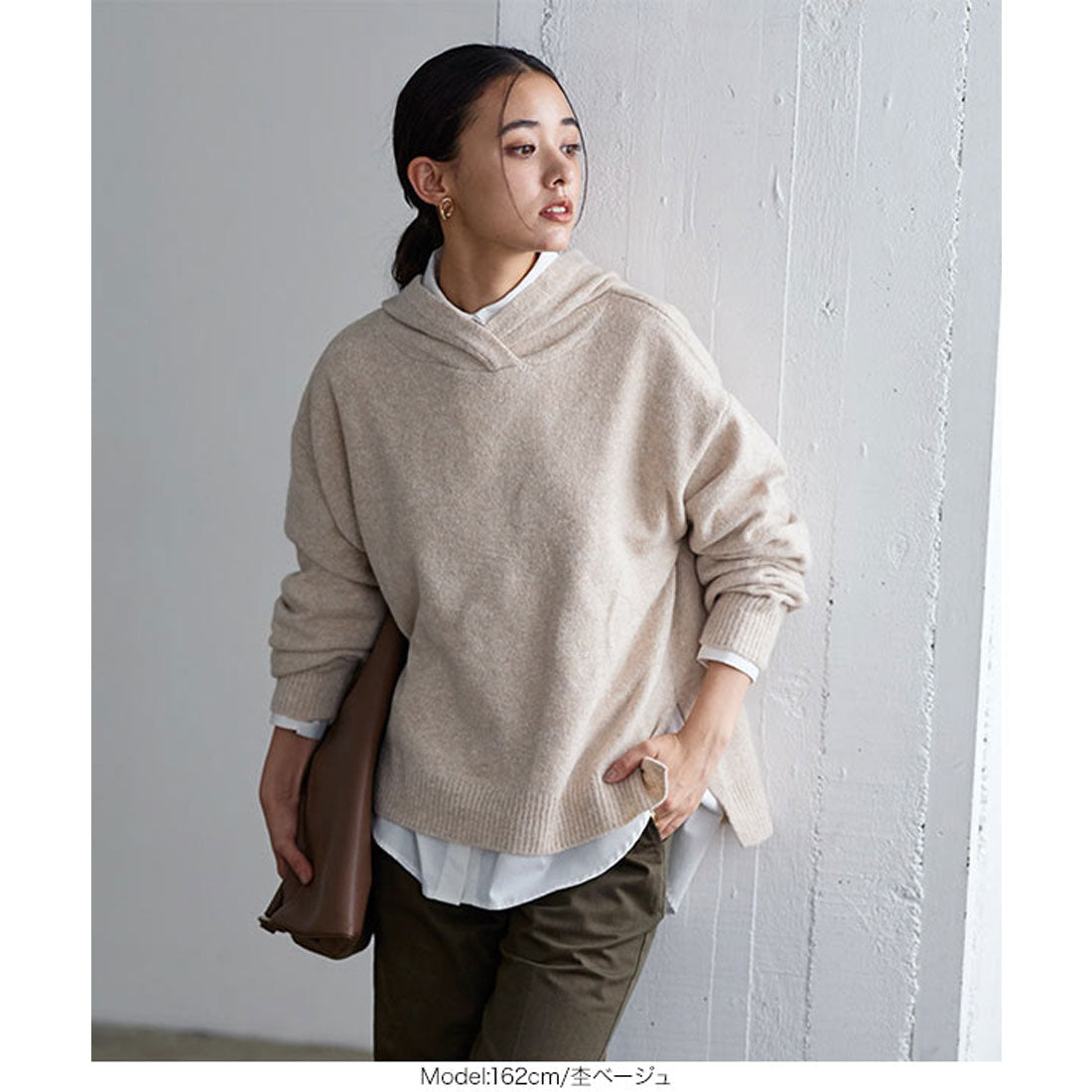KOBE LETTUCE Washable Yak-style Hoodie Knit Top [C6302]