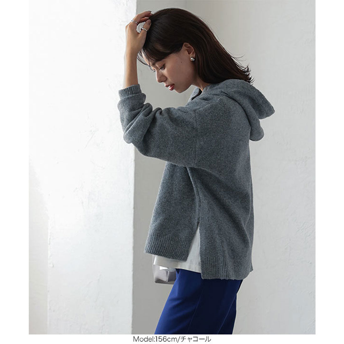 KOBE LETTUCE Washable Yak-style Hoodie Knit Top [C6302]