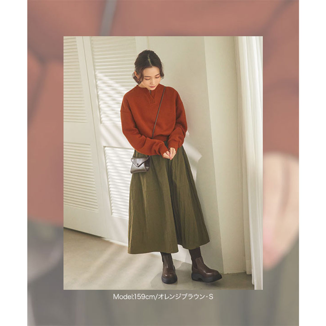 コウベレタス KOBE LETTUCE [ 水越みさとさんコラボ ]キーネック裏起毛トップス [C6517] （ブラック） ブラック