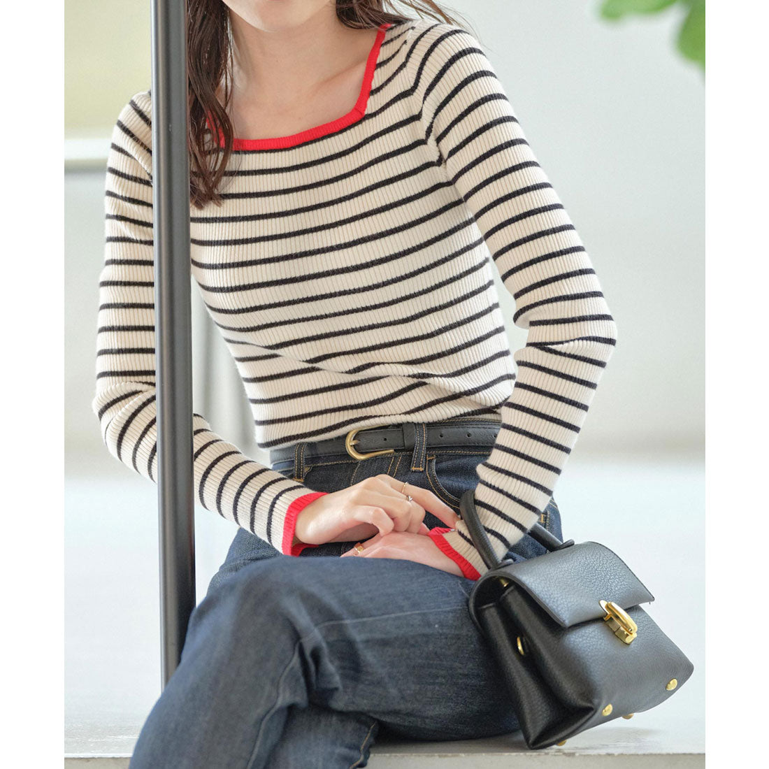 KOBE LETTUCE Rib knit top [Choose from 2 types x 2 sizes] [Square neck] [C6821]